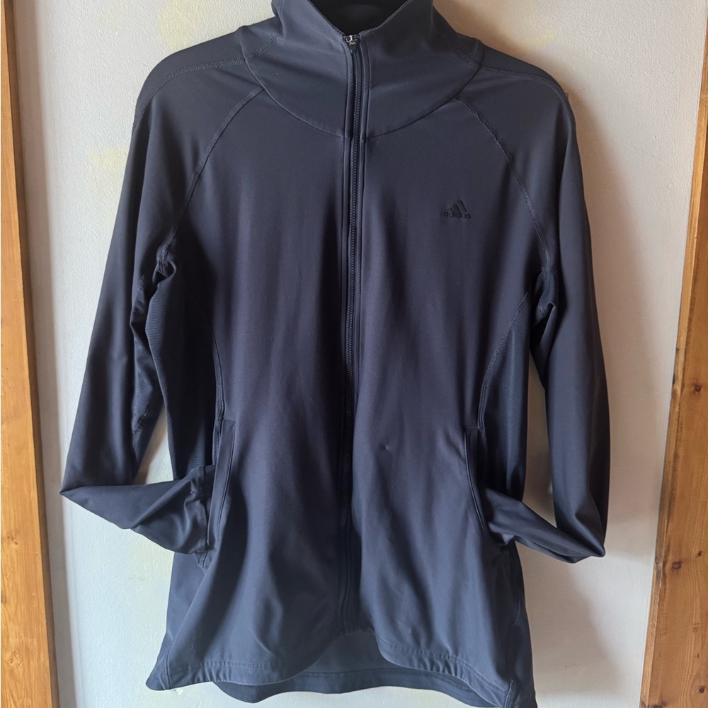 Adidas Women's Climalite Navy Full Zip Jacket Large